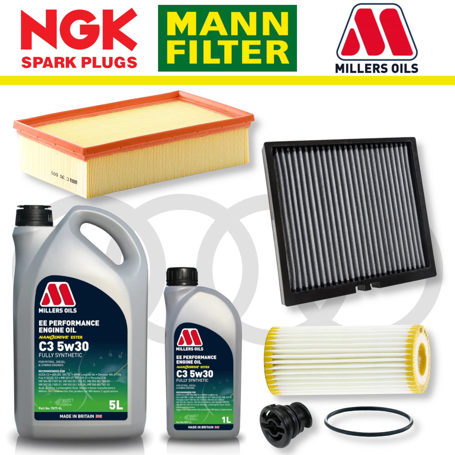 Audi S3 8V TTS 8S EA888 Home Service Pack - Millers Oil Premium