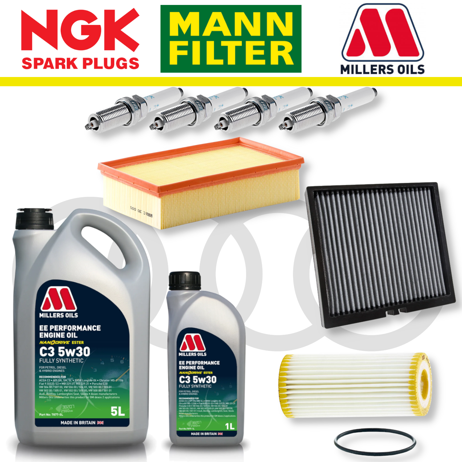 Audi S3 8V TTS 8S EA888 Home Service Pack - Millers Oil Premium