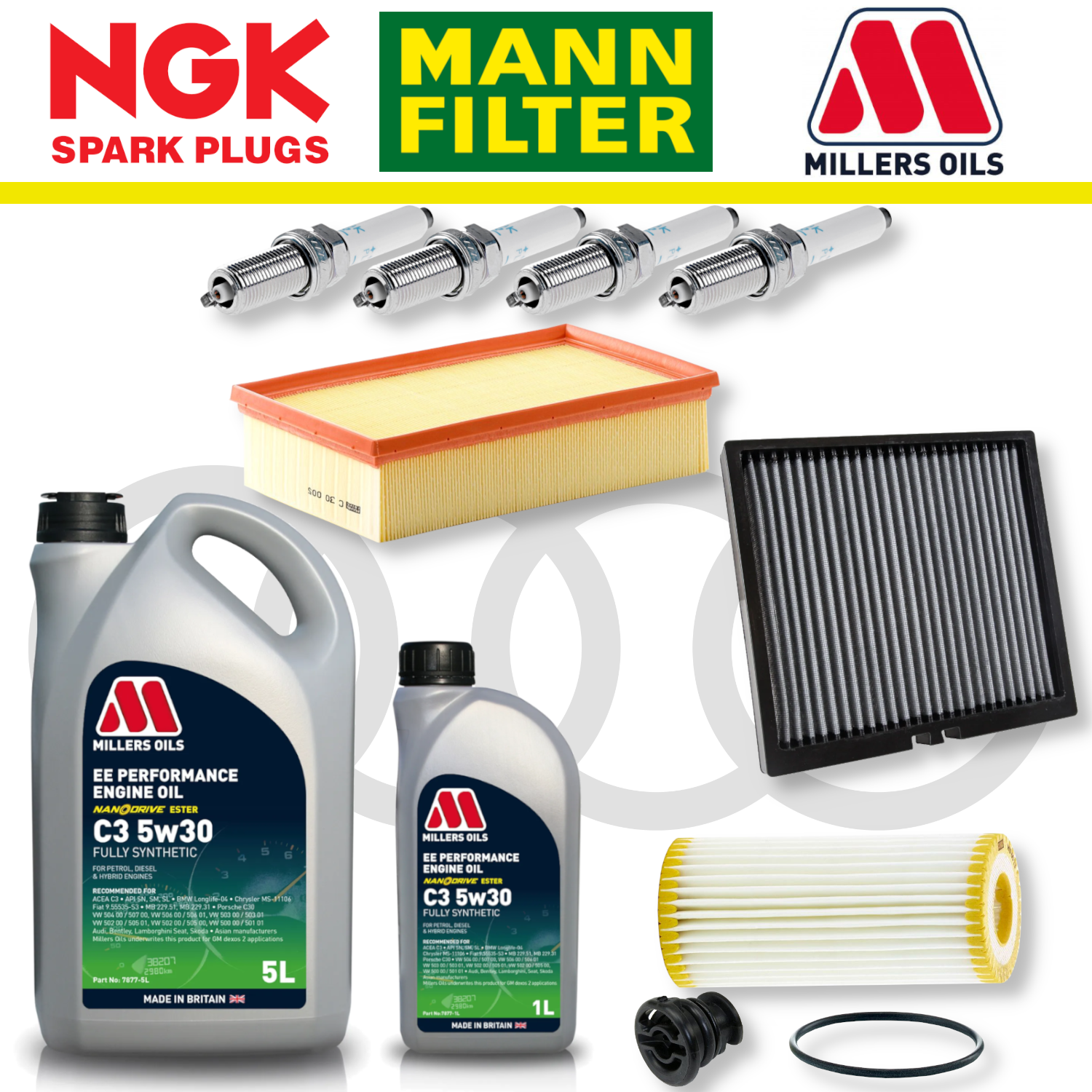 Audi S3 8V TTS 8S EA888 Home Service Pack - Millers Oil Premium