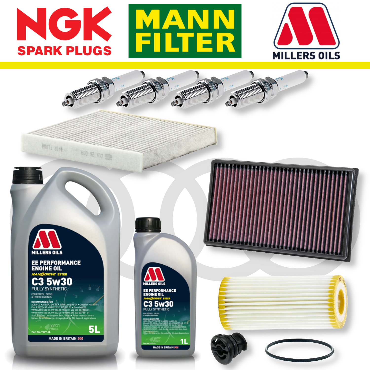 Audi S3 8V TTS 8S EA888 Home Service Pack - Millers Oil Premium