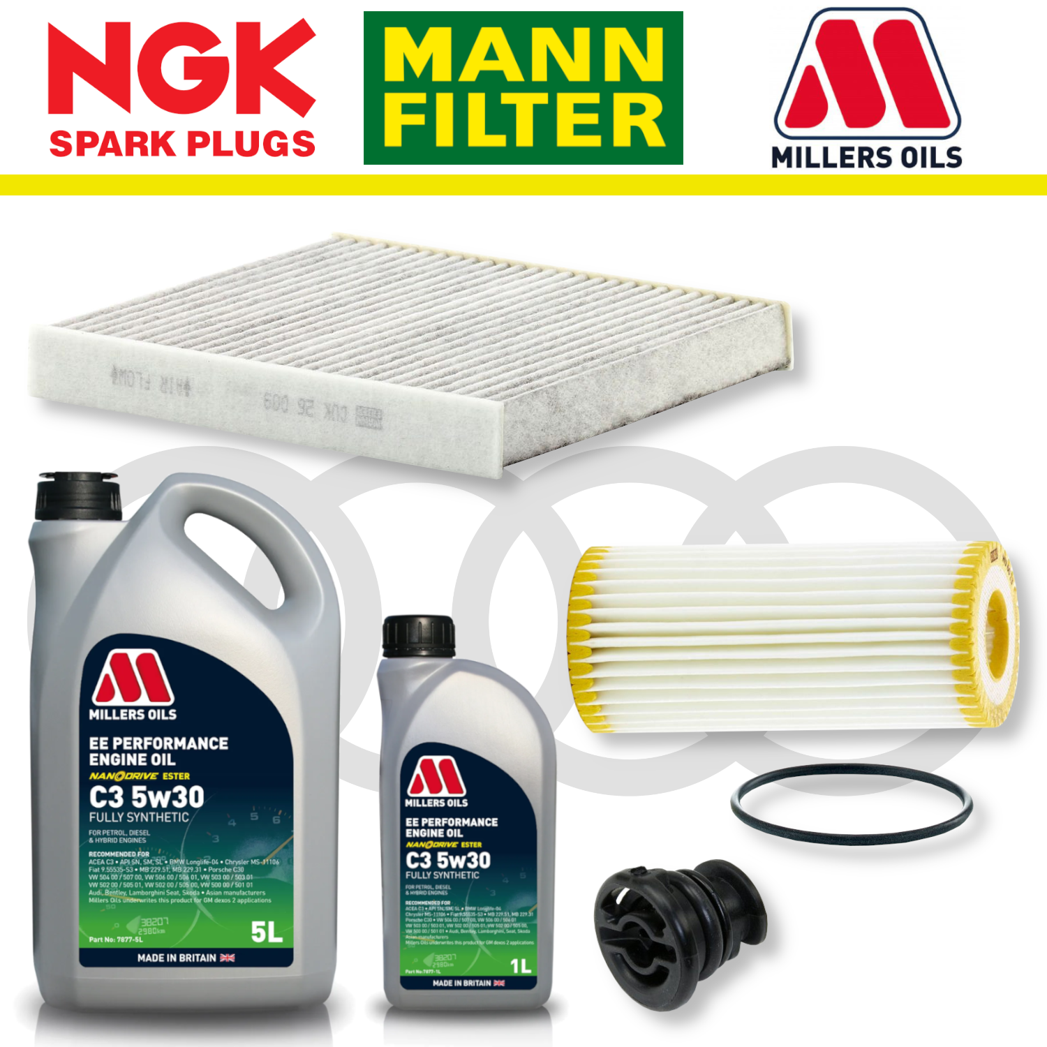 Audi S3 8V TTS 8S EA888 Home Service Pack - Millers Oil Premium