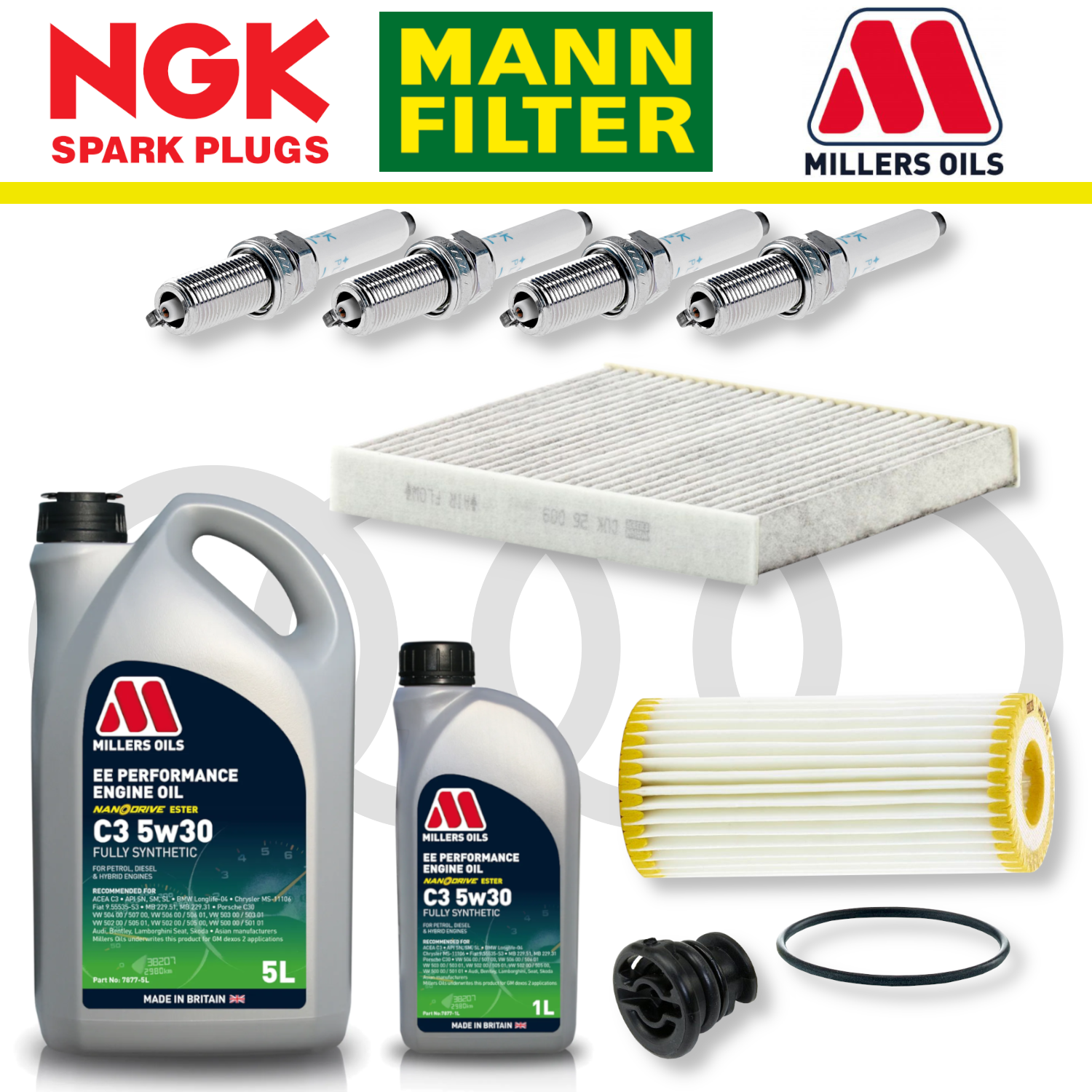 Audi S3 8V TTS 8S EA888 Home Service Pack - Millers Oil Premium