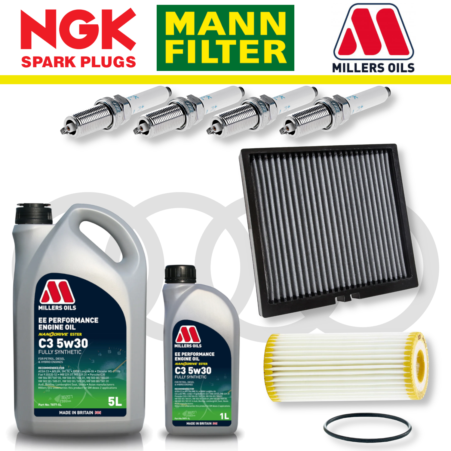 Audi S3 8V TTS 8S EA888 Home Service Pack - Millers Oil Premium