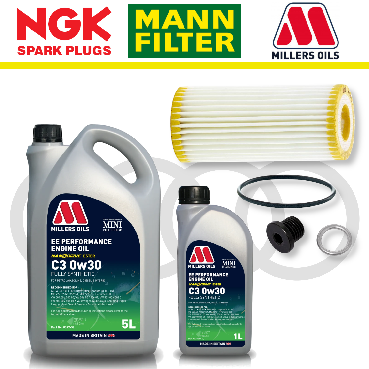 Audi S3 8Y TTS 8S EA888 Gen 4 Home Service Pack - Millers Oil Premium