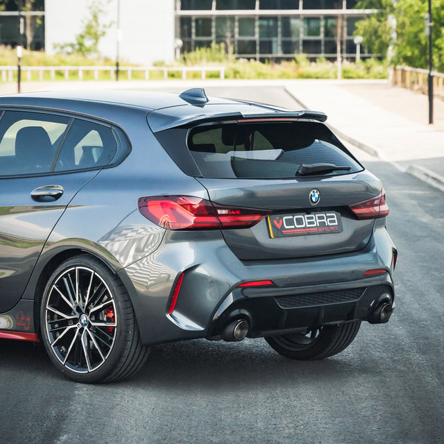 Eliminación de la caja trasera Cobra Sport BMW 128ti (F40) GPF/PPF para carreras traseras con escape de alto rendimiento