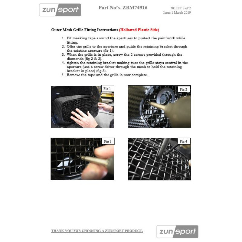 Zunsport BMW M140i - Conjunto de parrilla delantera