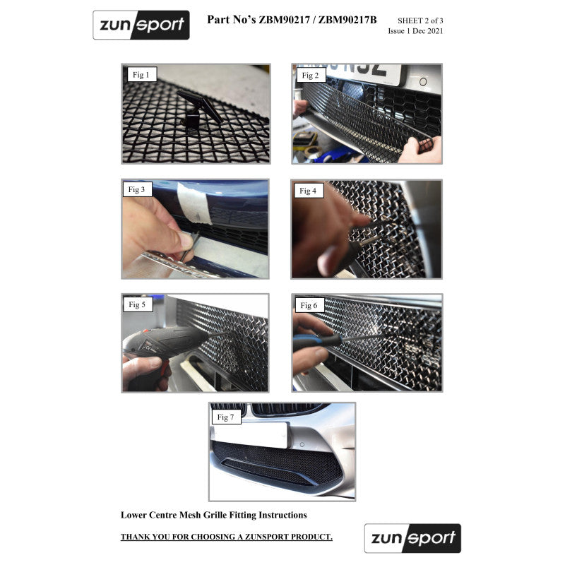 Zunsport BMW M5 Competition F90 - Conjunto de parrilla delantera