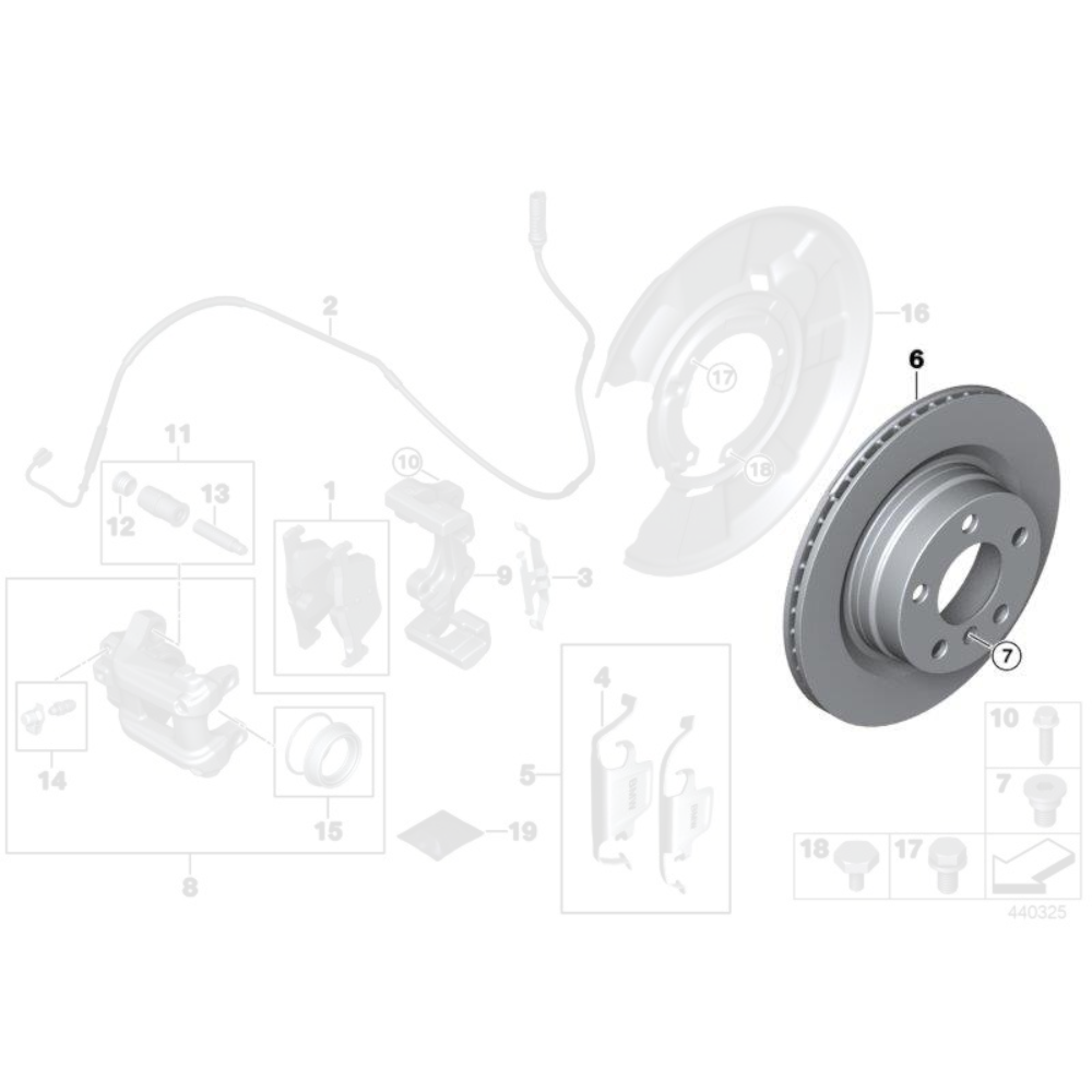 Genuine BMW Rear Brake Discs 330mm - BMW 335i 340i F30/F31 435i 440i F32/F33