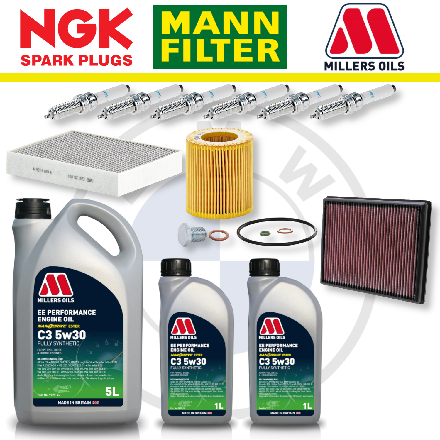 BMW 335i 435i N55 F30 F32 Home Service Pack - Millers Oil Premium