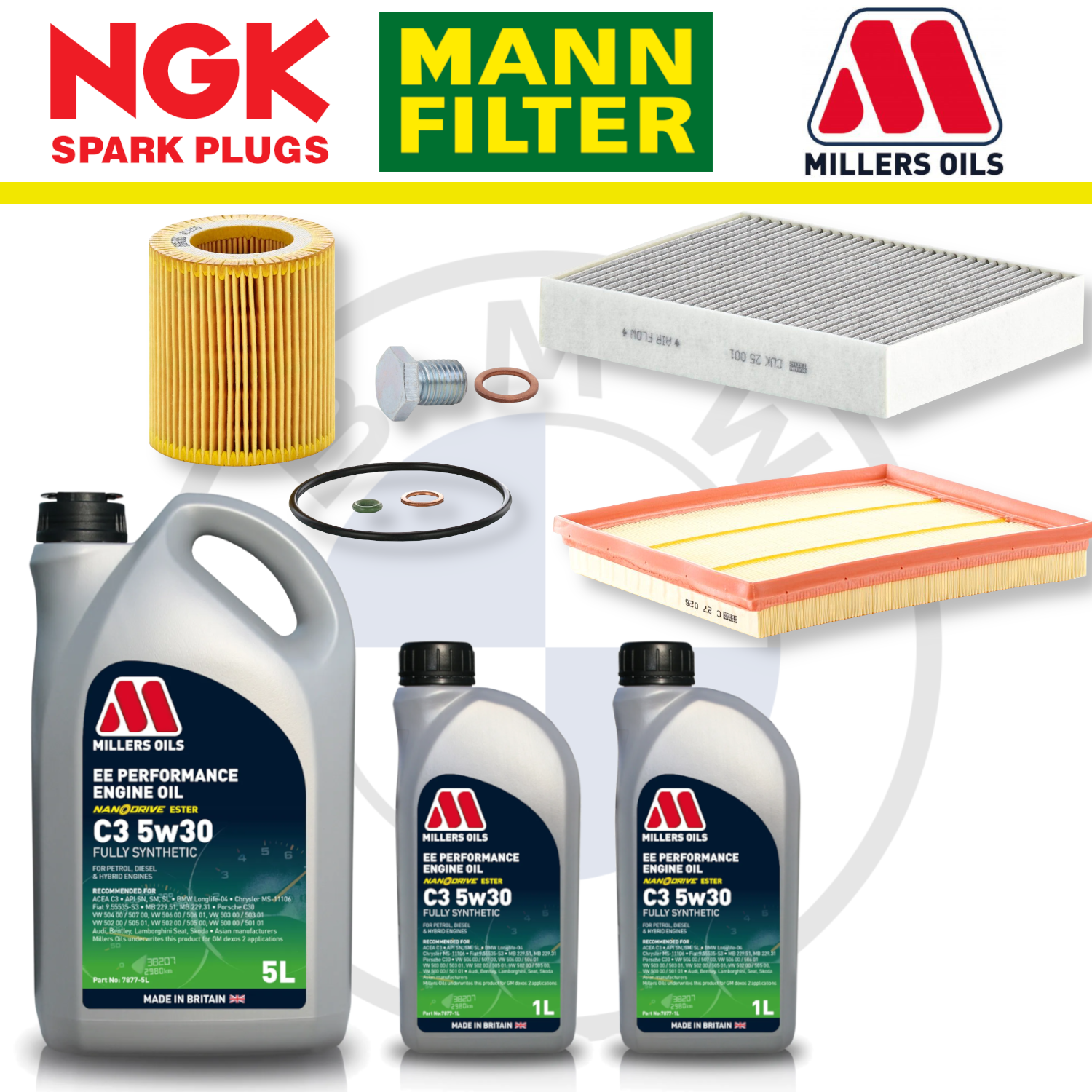 BMW 335i 435i N55 F30 F32 Home Service Pack - Millers Oil Premium