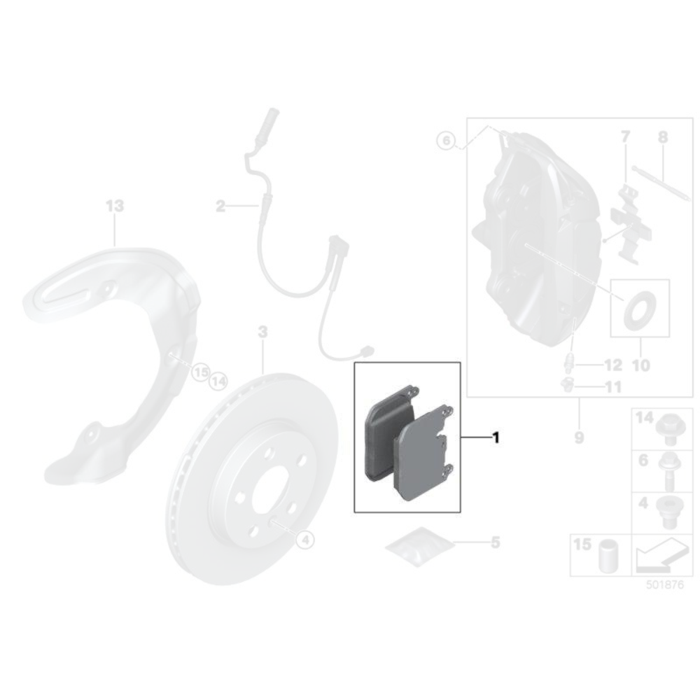 Plaquettes de frein avant d'origine BMW - BMW 128ti M135i F40 M235i F44