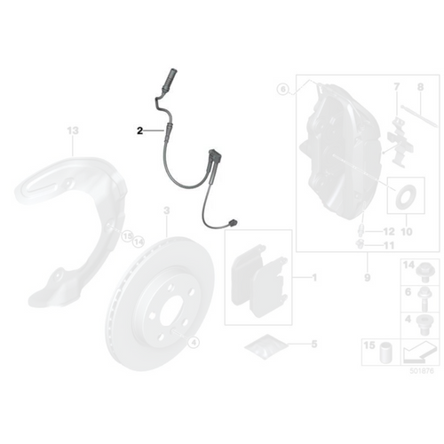 Genuine BMW Front Brake Pad Wear Sensor - BMW 128ti M135i F40 M235i F44