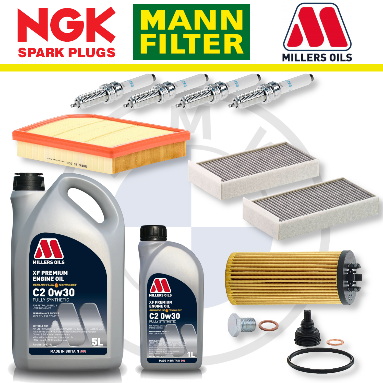 BMW 128ti M135i M235i B48 F40 F44 Home Service Pack - Millers Oil Premium