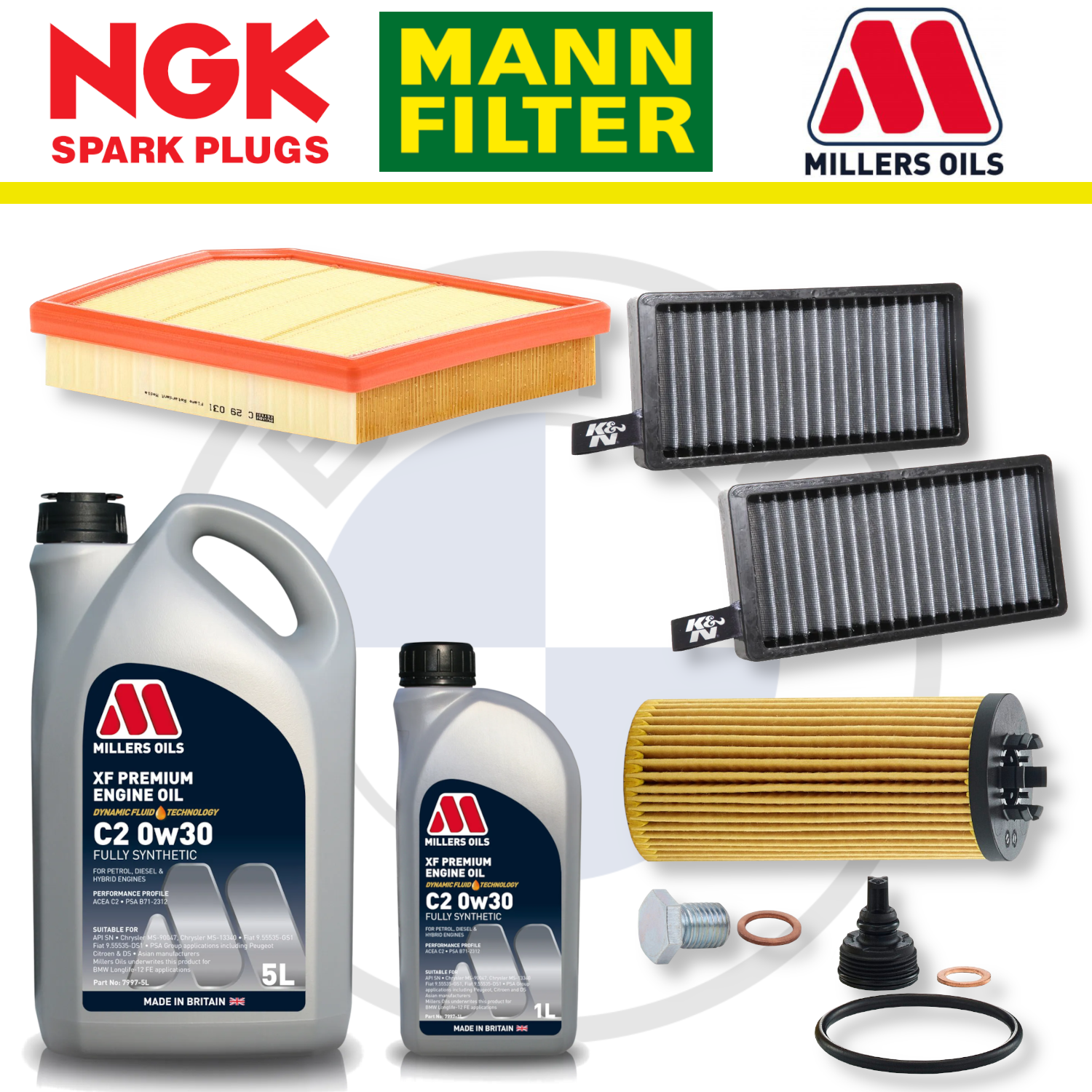 BMW 128ti M135i M235i B48 F40 F44 Home Service Pack - Millers Oil Premium