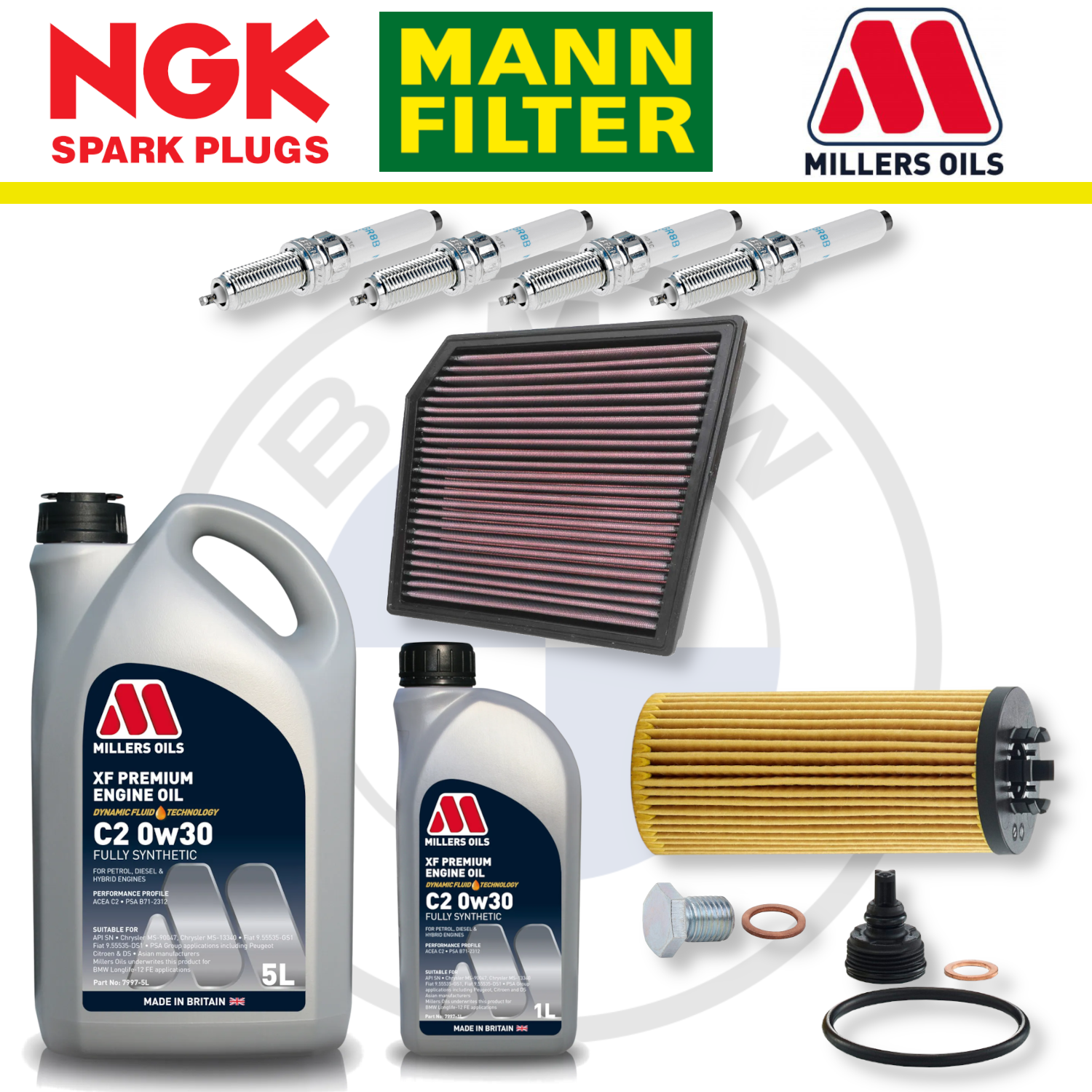 BMW 128ti M135i M235i B48 F40 F44 Home Service Pack - Millers Oil Premium