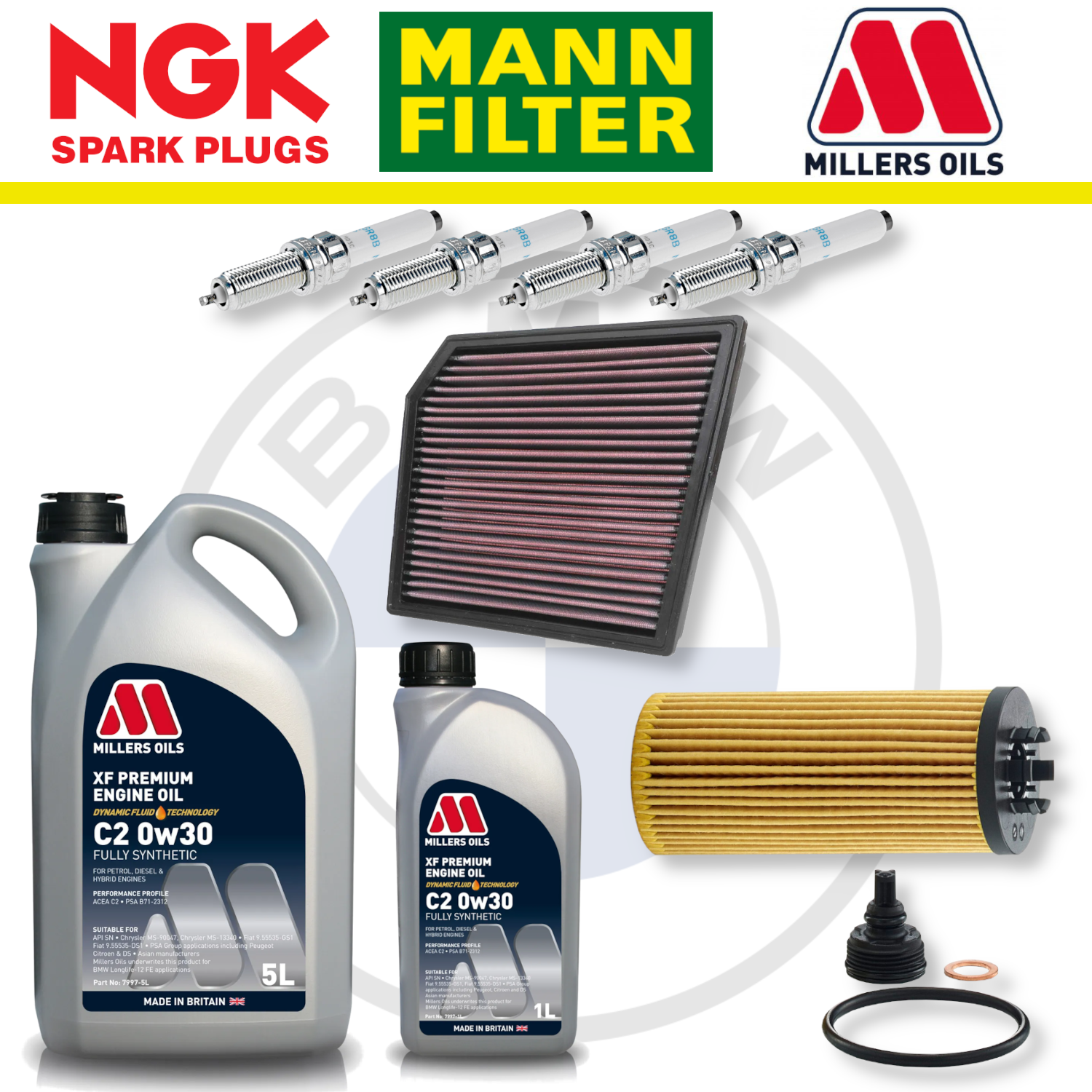 BMW 128ti M135i M235i B48 F40 F44 Home Service Pack - Millers Oil Premium