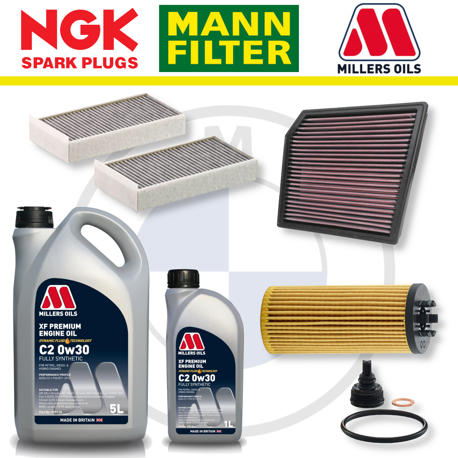BMW 128ti M135i M235i B48 F40 F44 Home Service Pack - Millers Oil Premium
