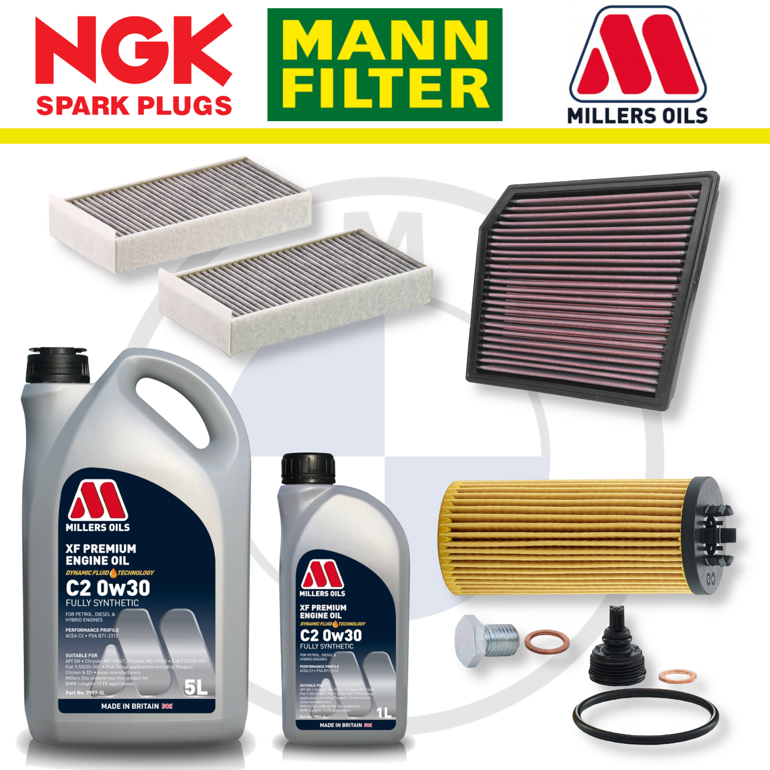 BMW 128ti M135i M235i B48 F40 F44 Home Service Pack - Millers Oil Premium