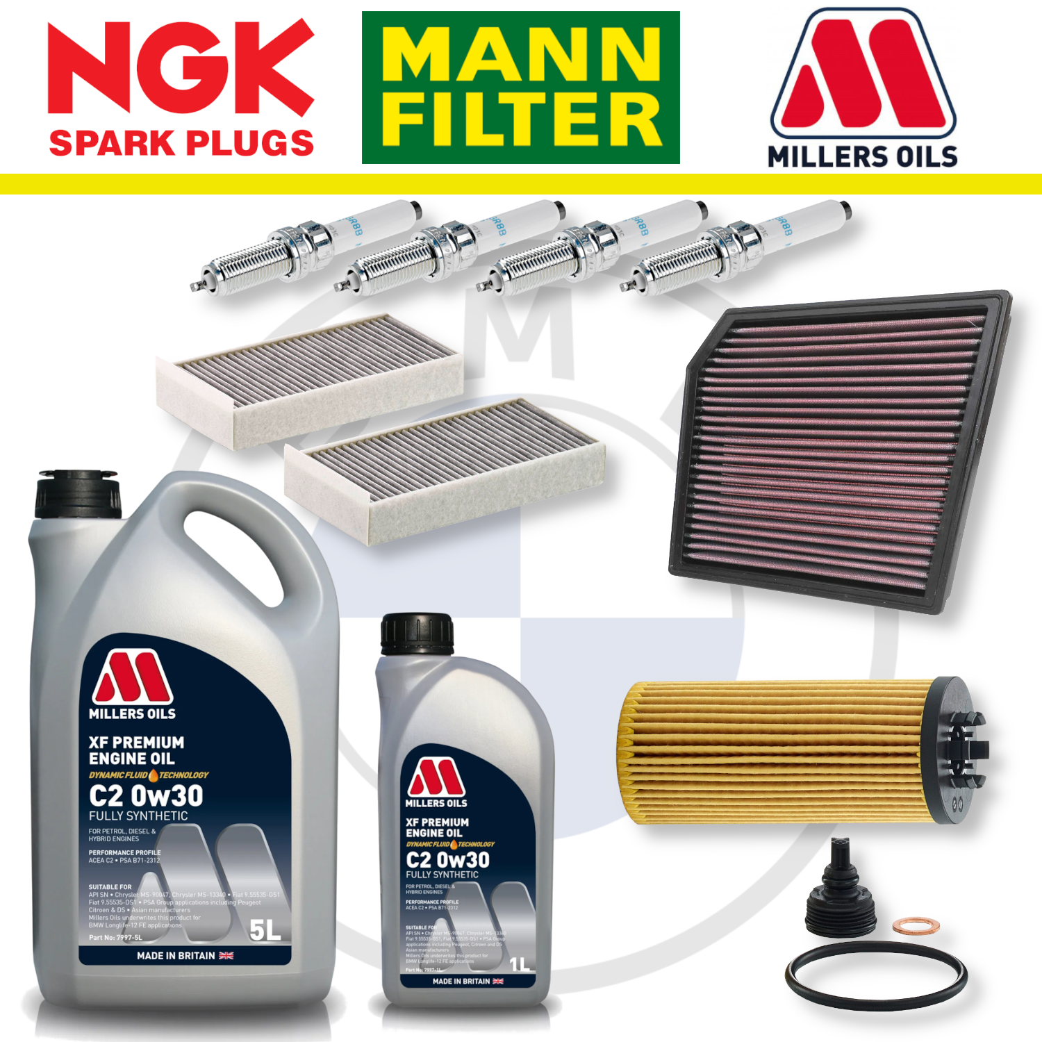 BMW 128ti M135i M235i B48 F40 F44 Home Service Pack - Millers Oil Premium