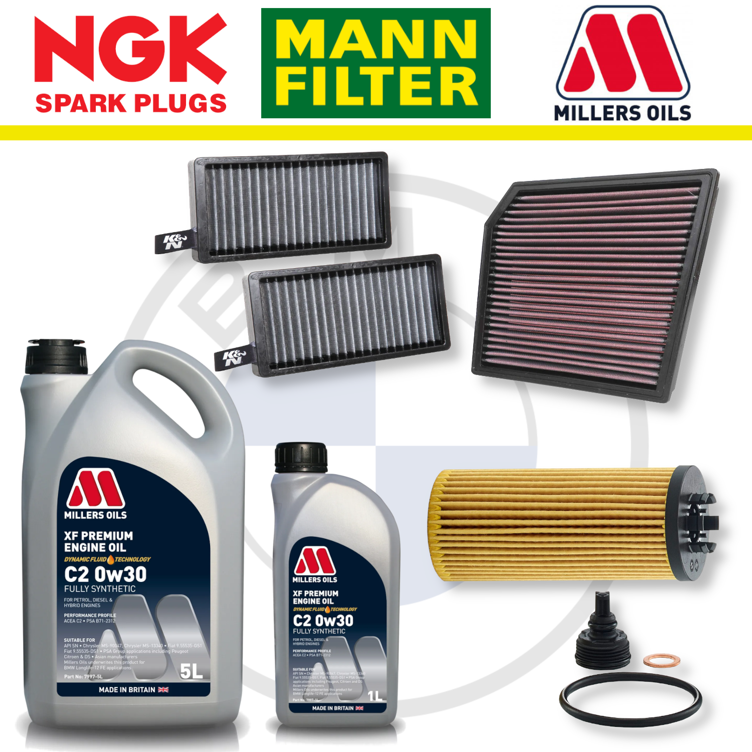 BMW 128ti M135i M235i B48 F40 F44 Home Service Pack - Millers Oil Premium
