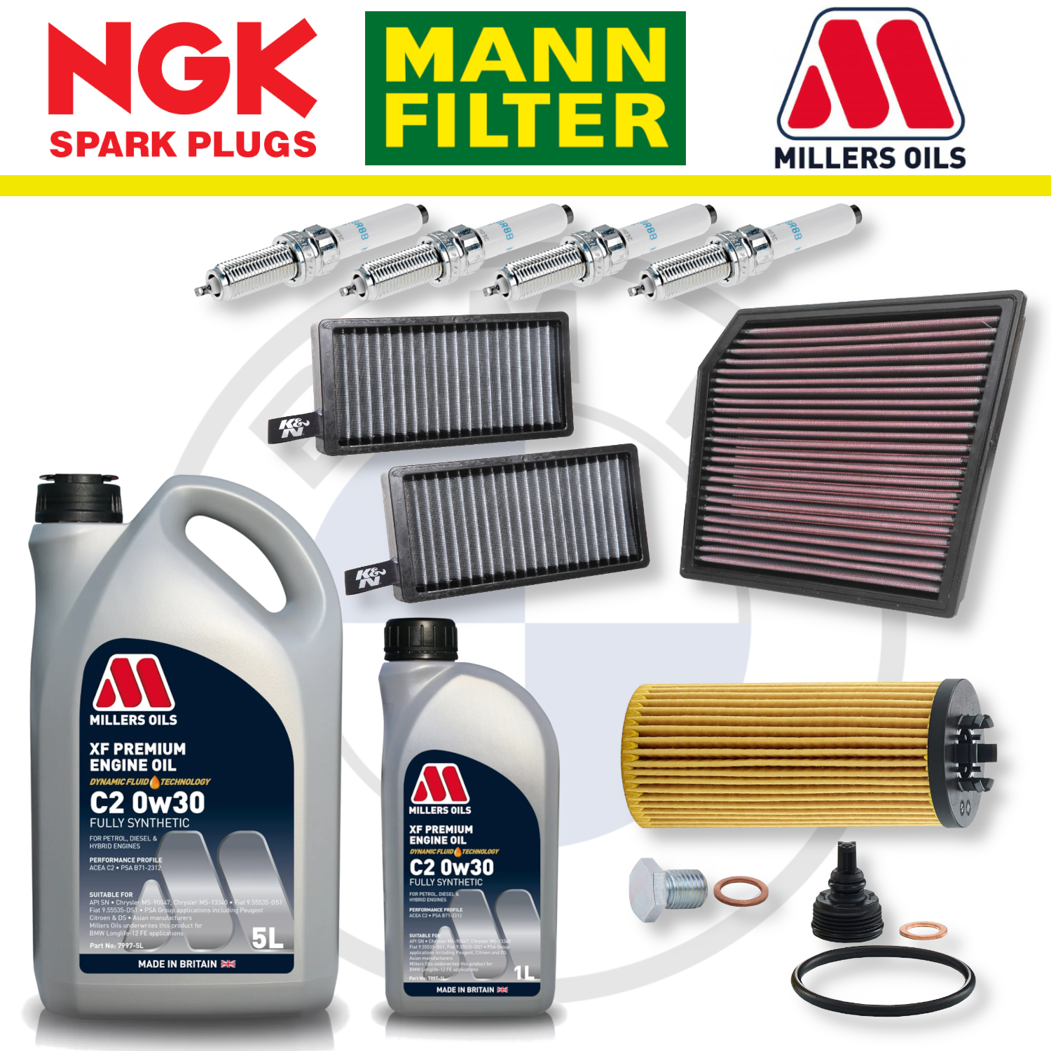 BMW 128ti M135i M235i B48 F40 F44 Home Service Pack - Millers Oil Premium
