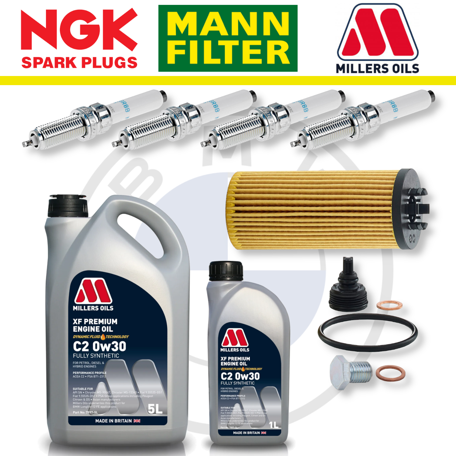BMW 128ti M135i M235i B48 F40 F44 Home Service Pack - Millers Oil Premium