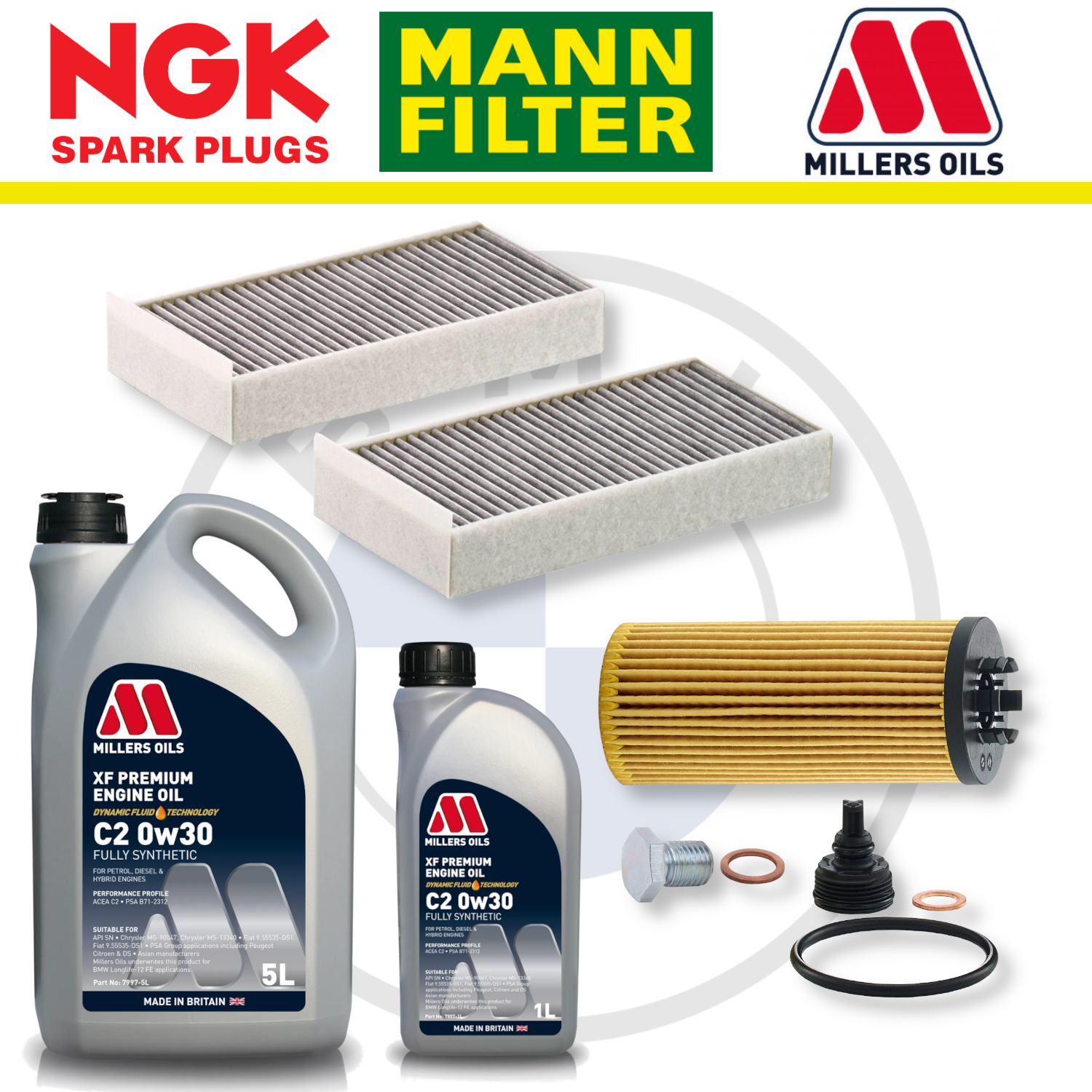 BMW 128ti M135i M235i B48 F40 F44 Home Service Pack - Millers Oil Premium