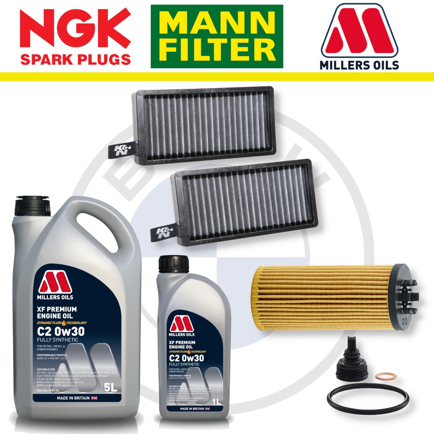 BMW 128ti M135i M235i B48 F40 F44 Home Service Pack - Millers Oil Premium