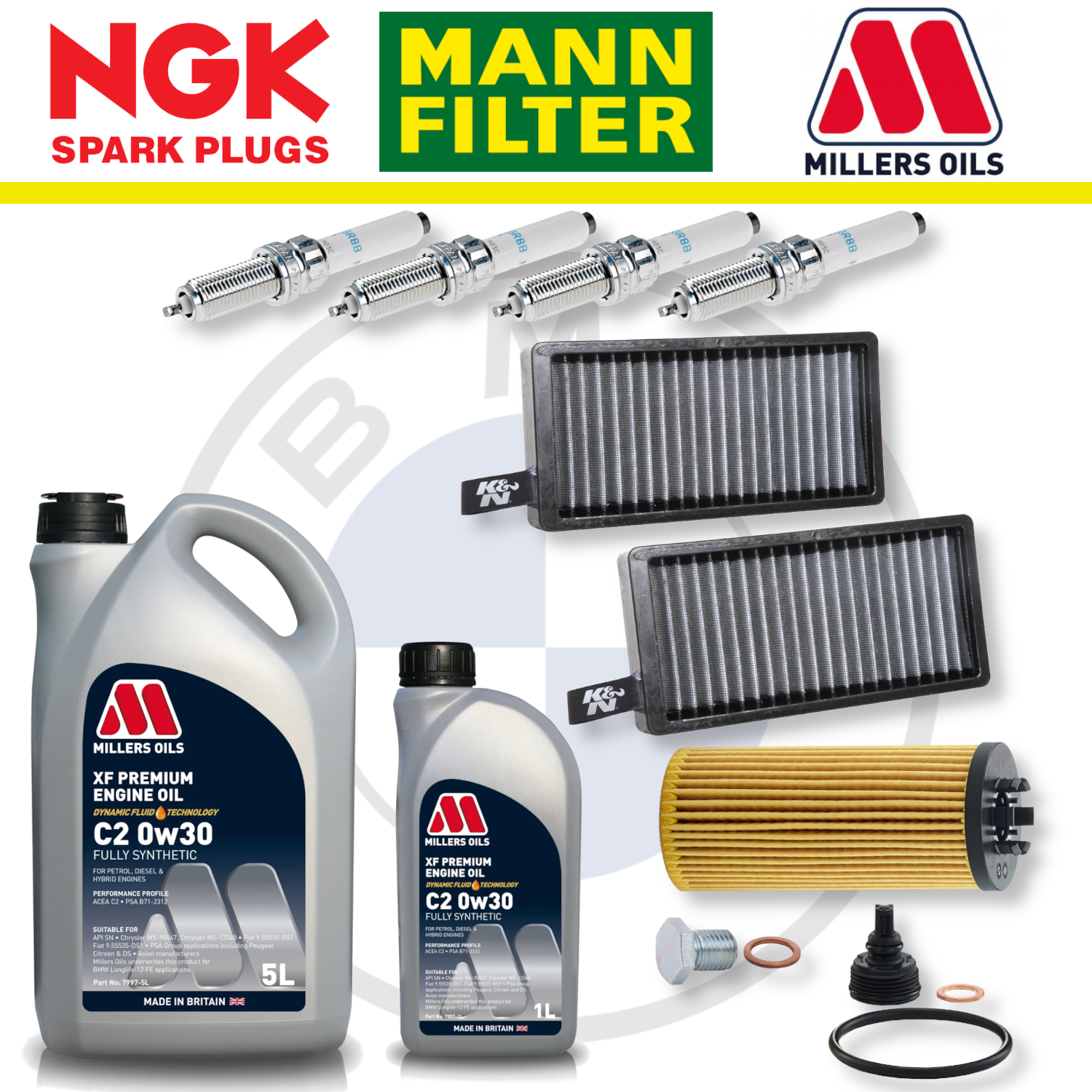 BMW 128ti M135i M235i B48 F40 F44 Home Service Pack - Millers Oil Premium