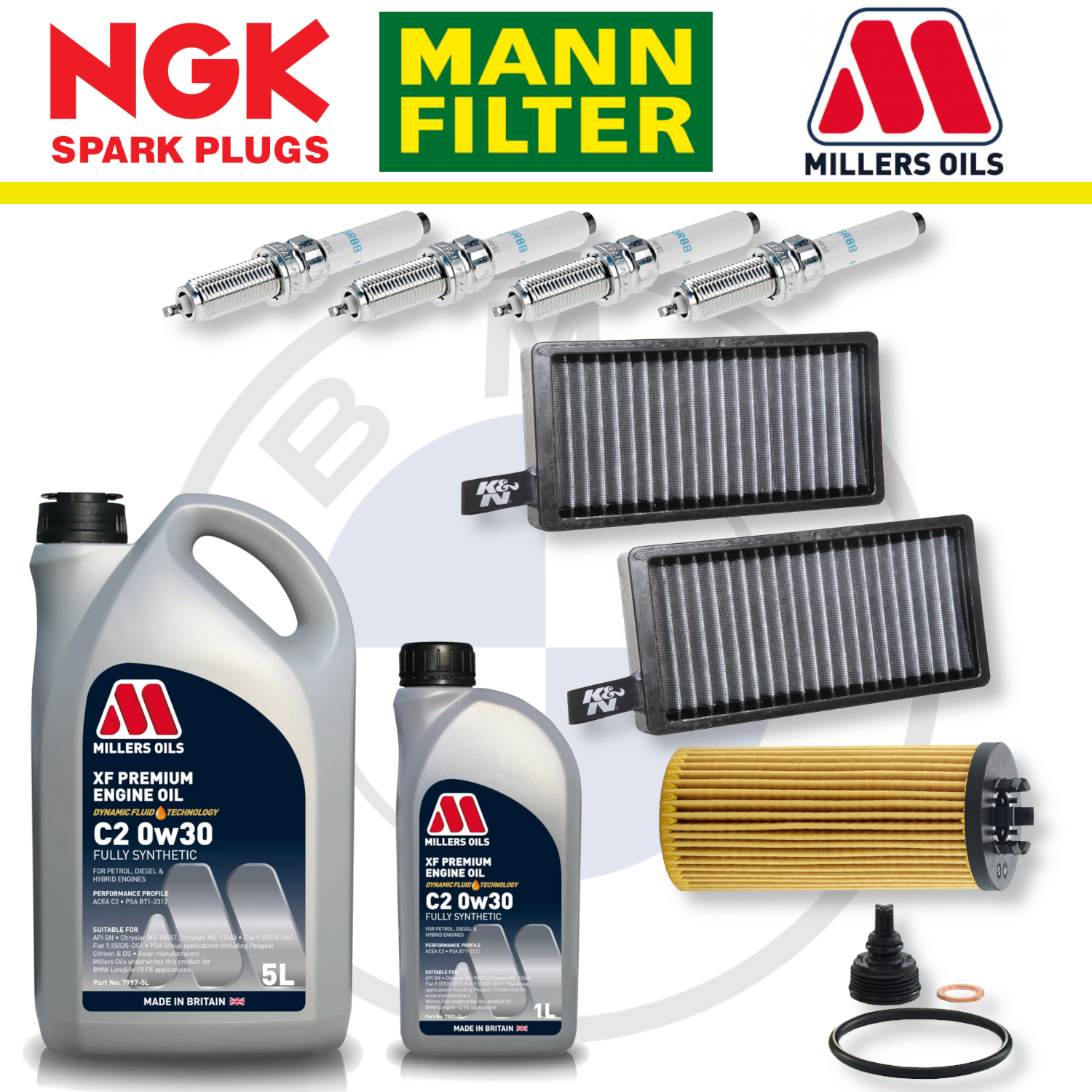 BMW 128ti M135i M235i B48 F40 F44 Home Service Pack - Millers Oil Premium