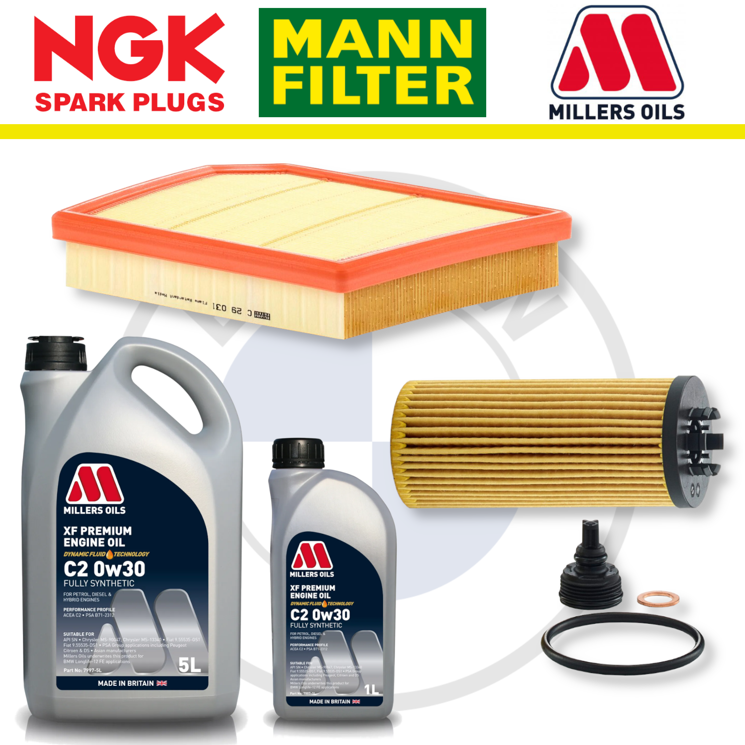 BMW 128ti M135i M235i B48 F40 F44 Home Service Pack - Millers Oil Premium