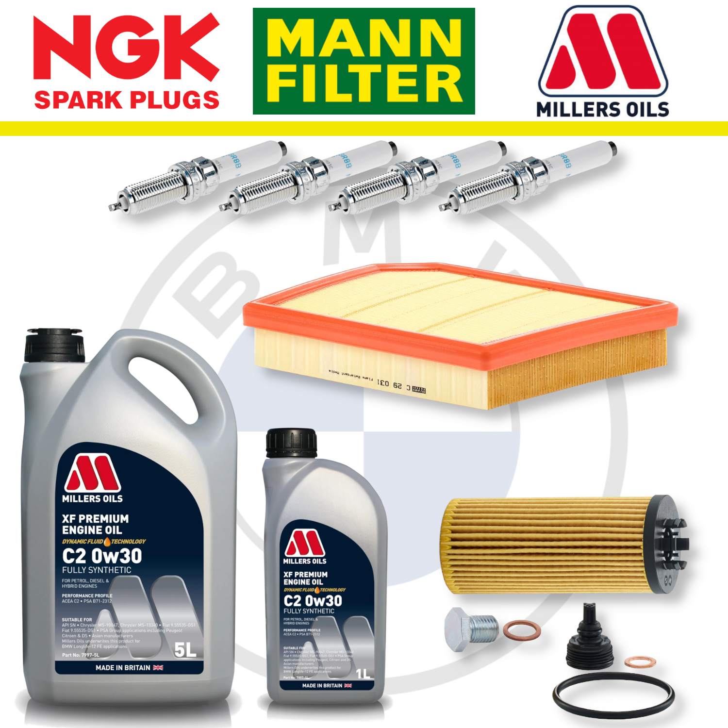 BMW 128ti M135i M235i B48 F40 F44 Home Service Pack - Millers Oil Premium