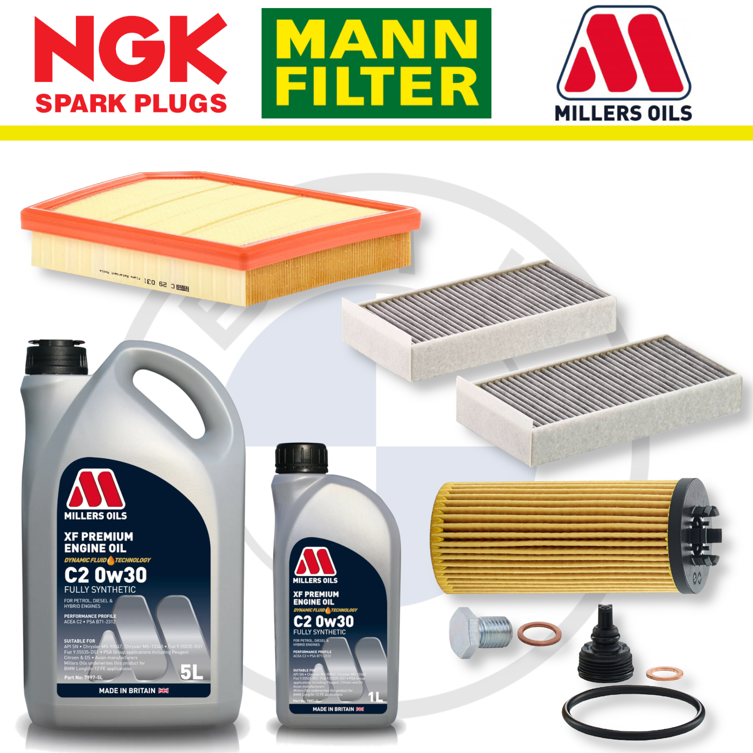BMW 128ti M135i M235i B48 F40 F44 Home Service Pack - Millers Oil Premium