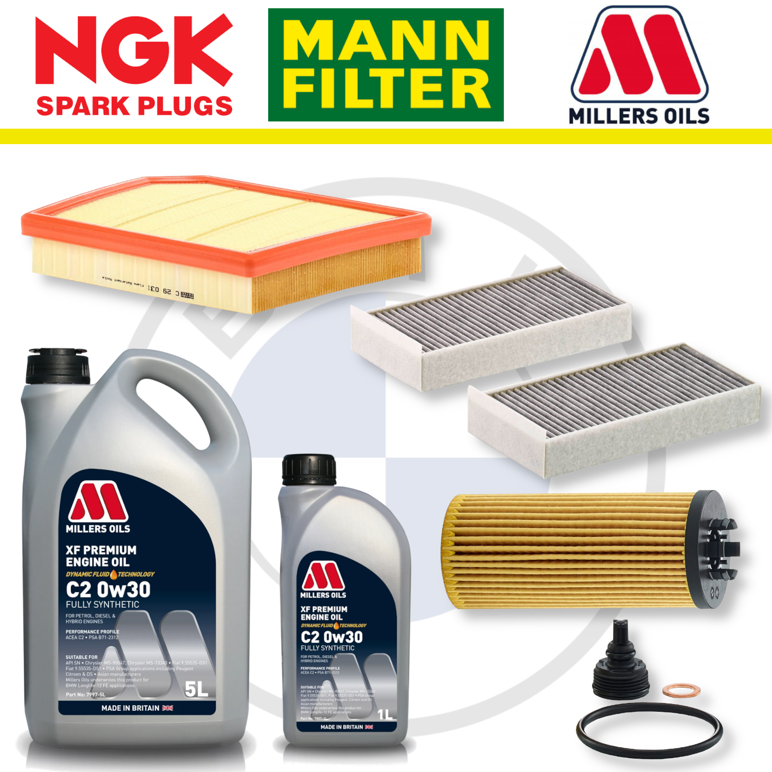 BMW 128ti M135i M235i B48 F40 F44 Home Service Pack - Millers Oil Premium