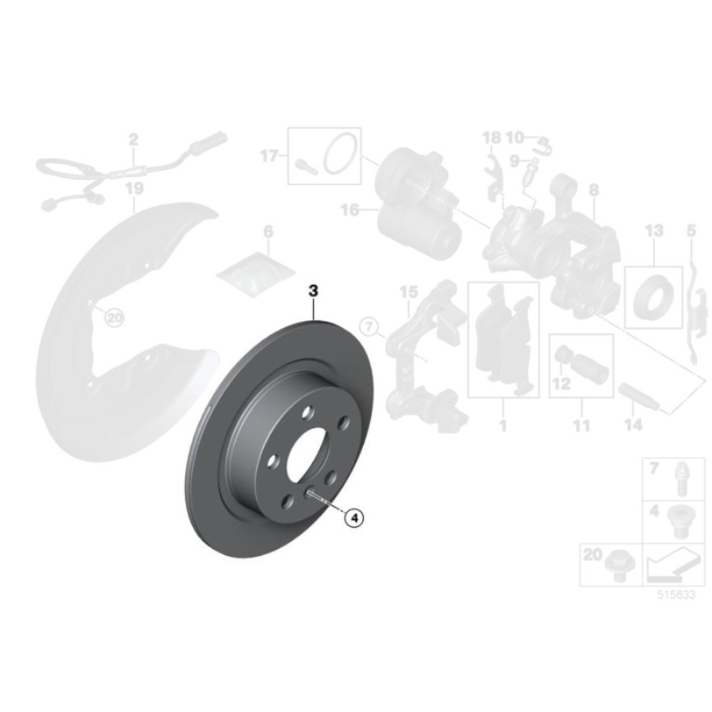 Genuine BMW Rear Brake Discs - BMW M135i F40 M235i F44