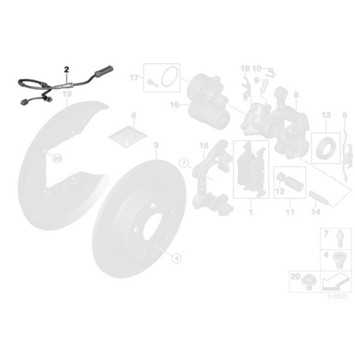 Genuine BMW Rear Brake Pad Wear Sensor - BMW M135i F40 M235i F44