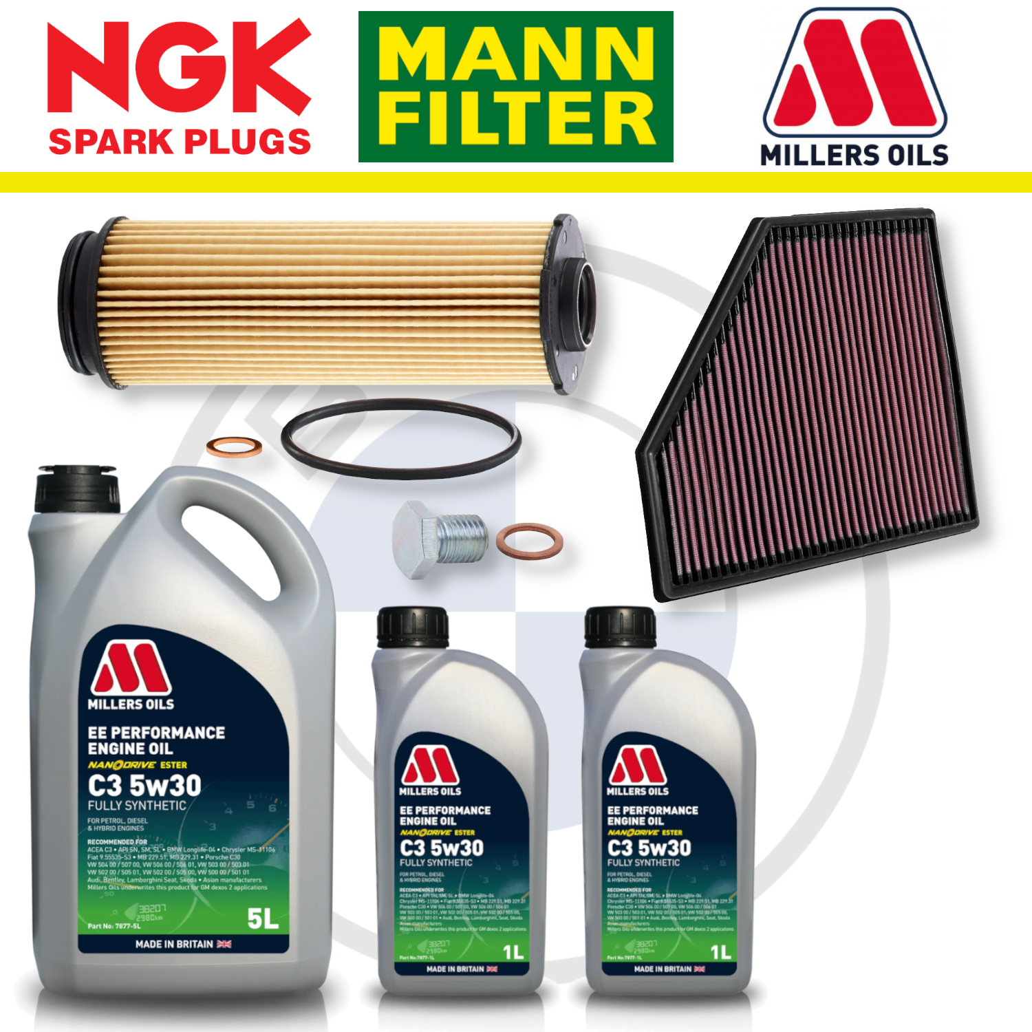 Paquete de servicio a domicilio para BMW M140i, M240i, B58, F20 y F22 - Millers Oil Premium