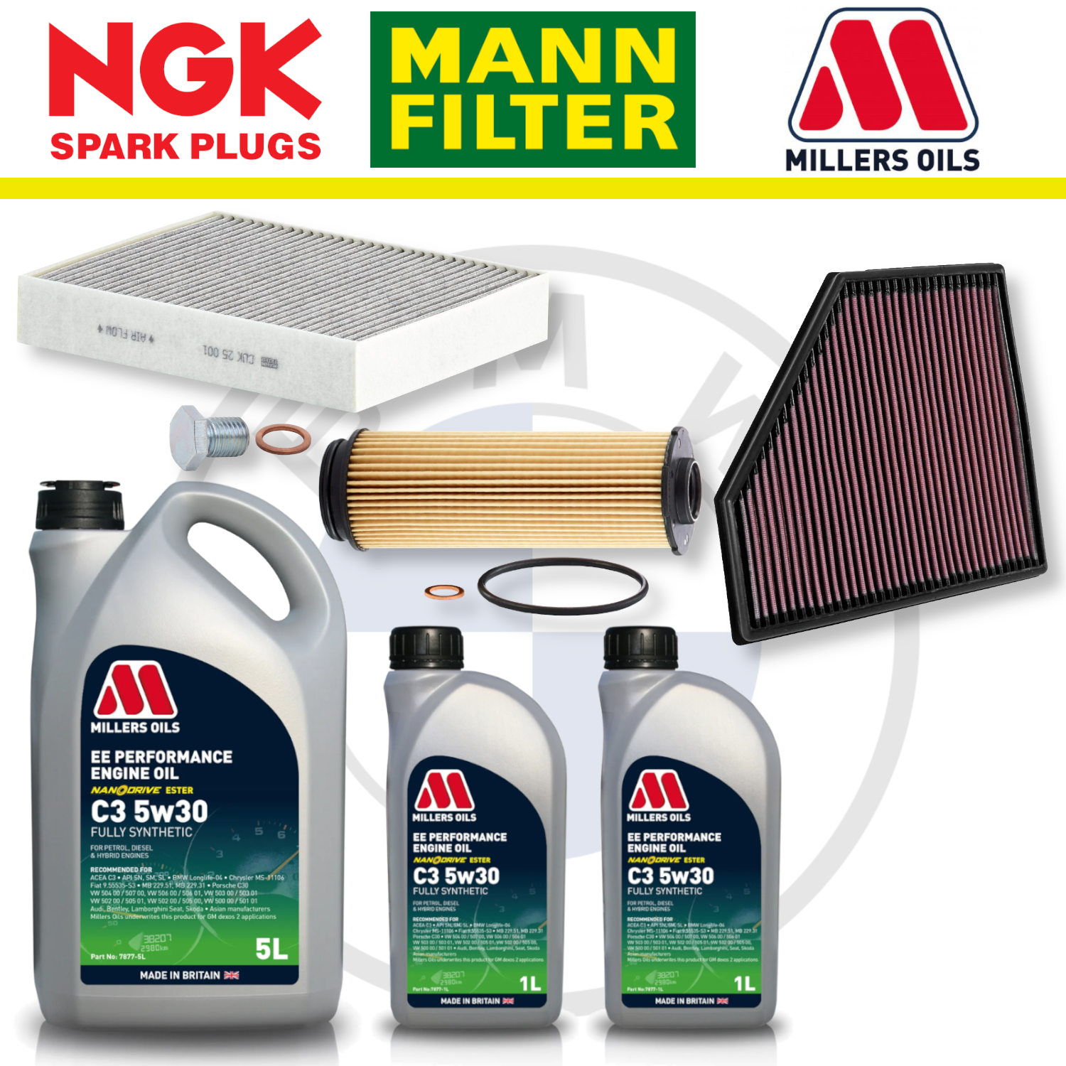 Paquete de servicio a domicilio para BMW M140i, M240i, B58, F20 y F22 - Millers Oil Premium