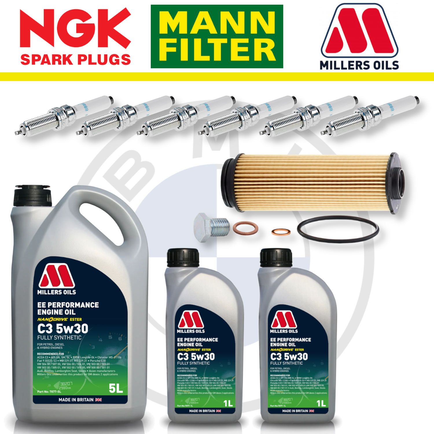 Paquete de servicio a domicilio para BMW M140i, M240i, B58, F20 y F22 - Millers Oil Premium