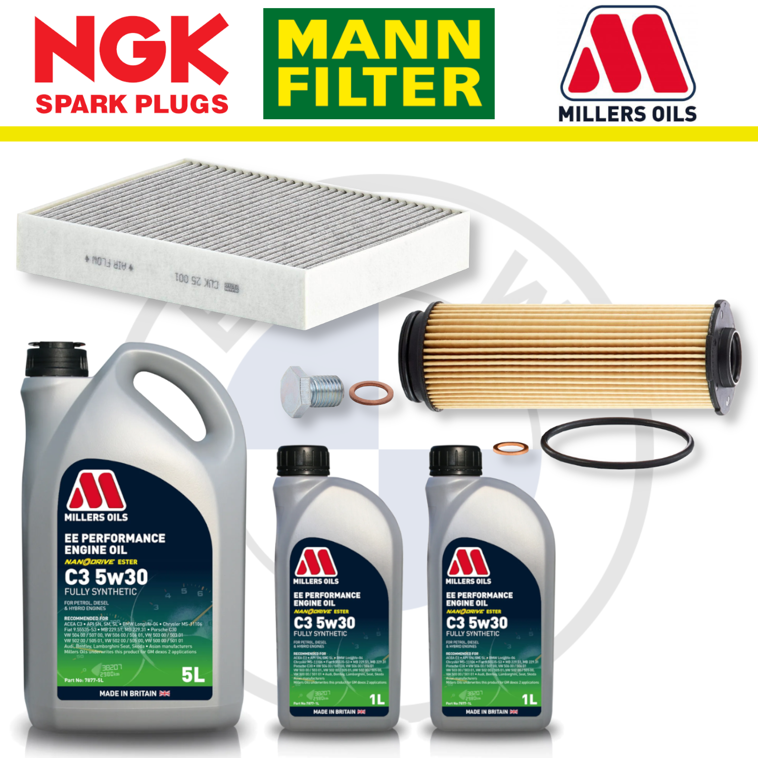 Paquete de servicio a domicilio para BMW M140i, M240i, B58, F20 y F22 - Millers Oil Premium