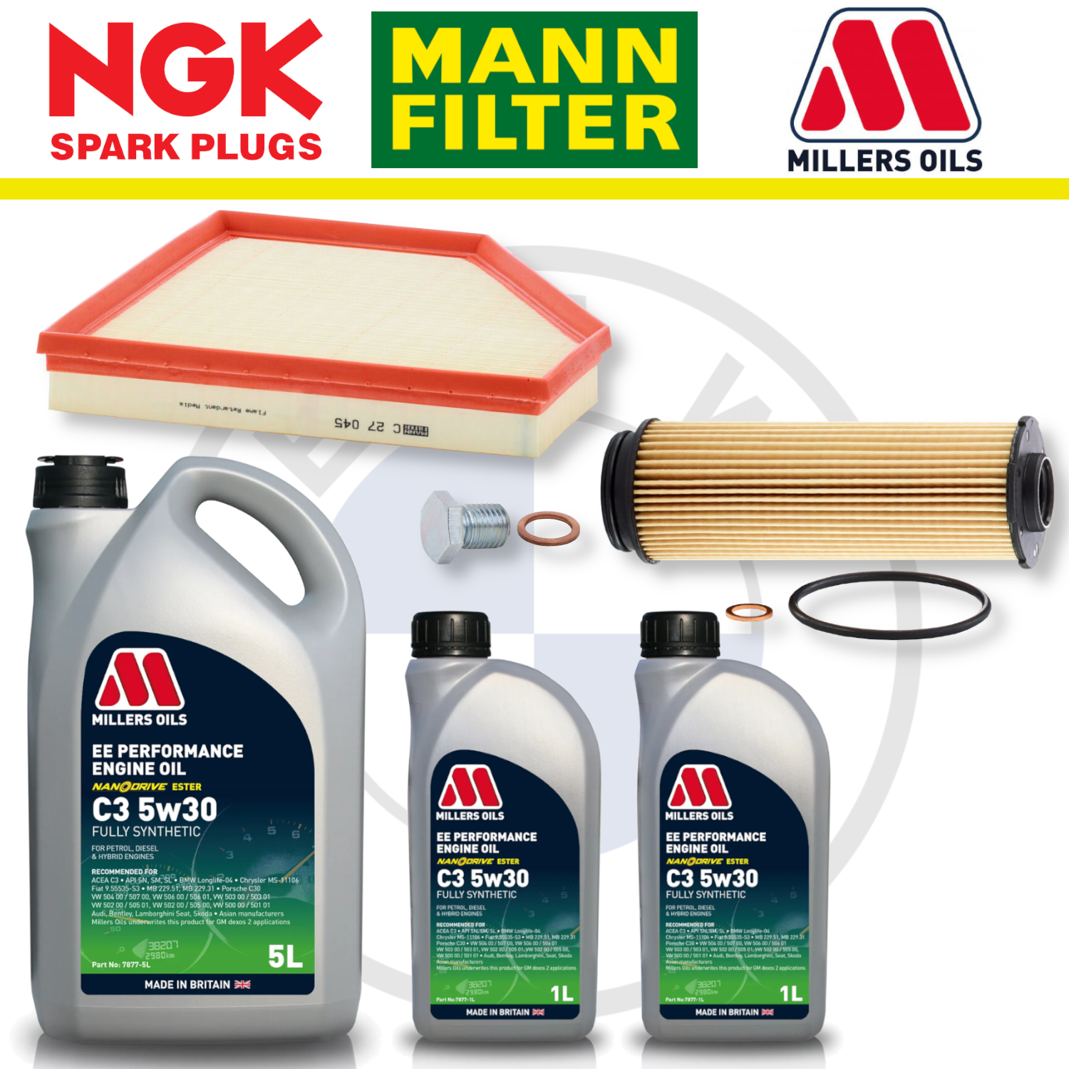 Paquete de servicio a domicilio para BMW M140i, M240i, B58, F20 y F22 - Millers Oil Premium