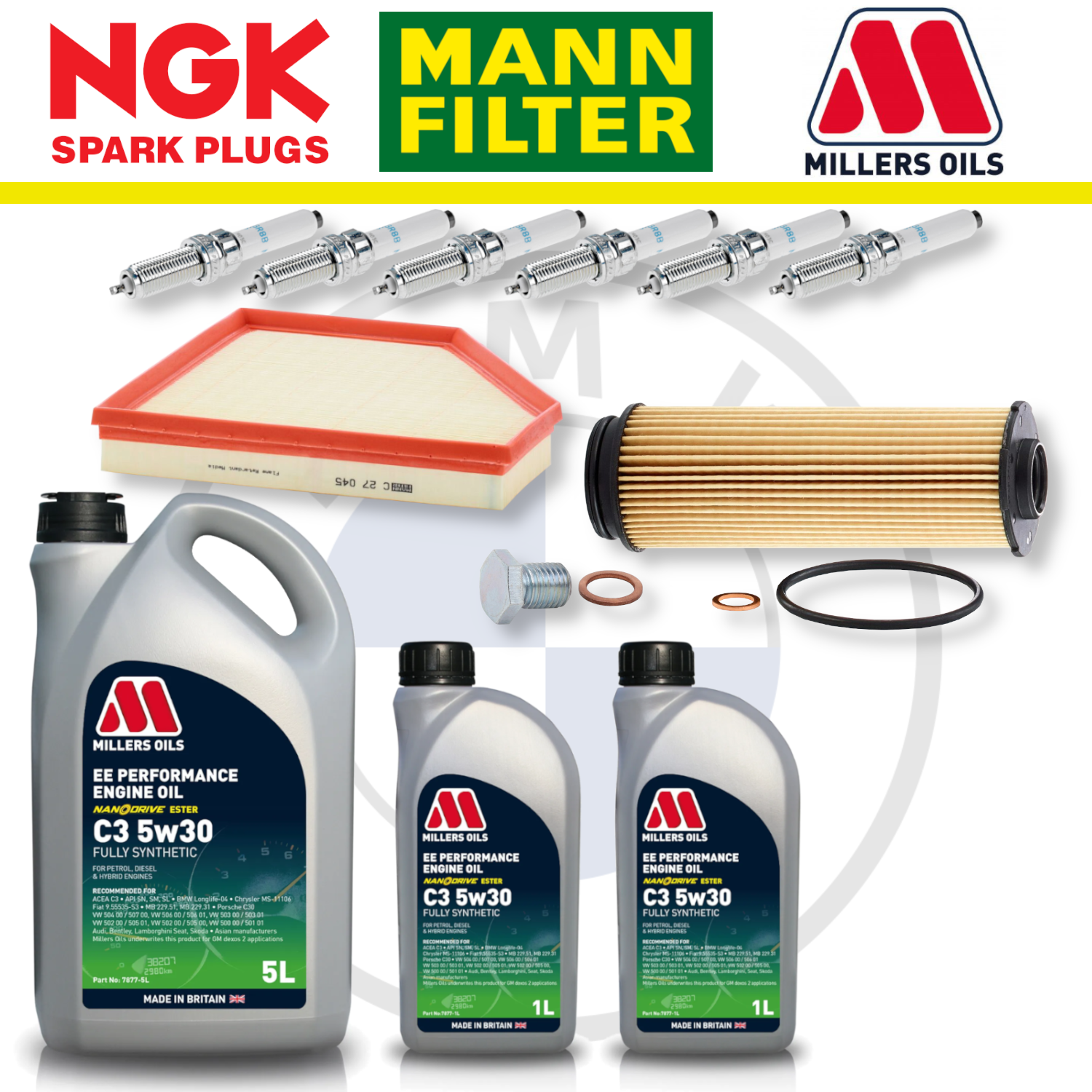 Paquete de servicio a domicilio para BMW M140i, M240i, B58, F20 y F22 - Millers Oil Premium