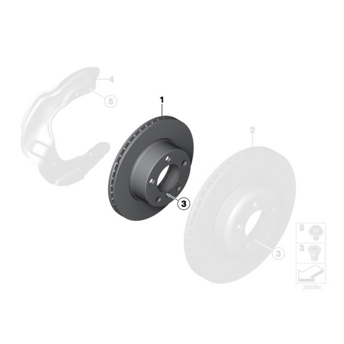 Disques de frein avant BMW d'origine (2 pièces) - BMW M140i F20/F21 M240i F22/F23