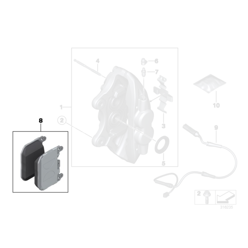Genuine BMW Front Brake Pads - BMW M140i F20/F21 M240i F22/F23