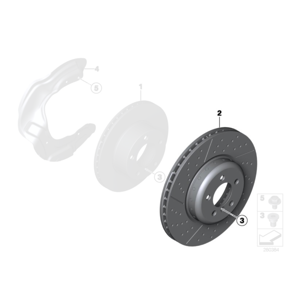 Genuine BMW M Performance Front 2-Piece Brake Discs - BMW M140i F20/F21 M240i F22/F23