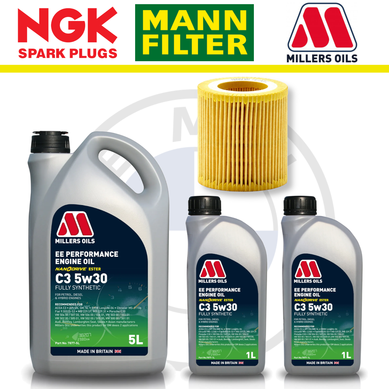 Paquete de servicio a domicilio para BMW M135i, M235i, N55, F20 y F22 - Millers Oil Premium