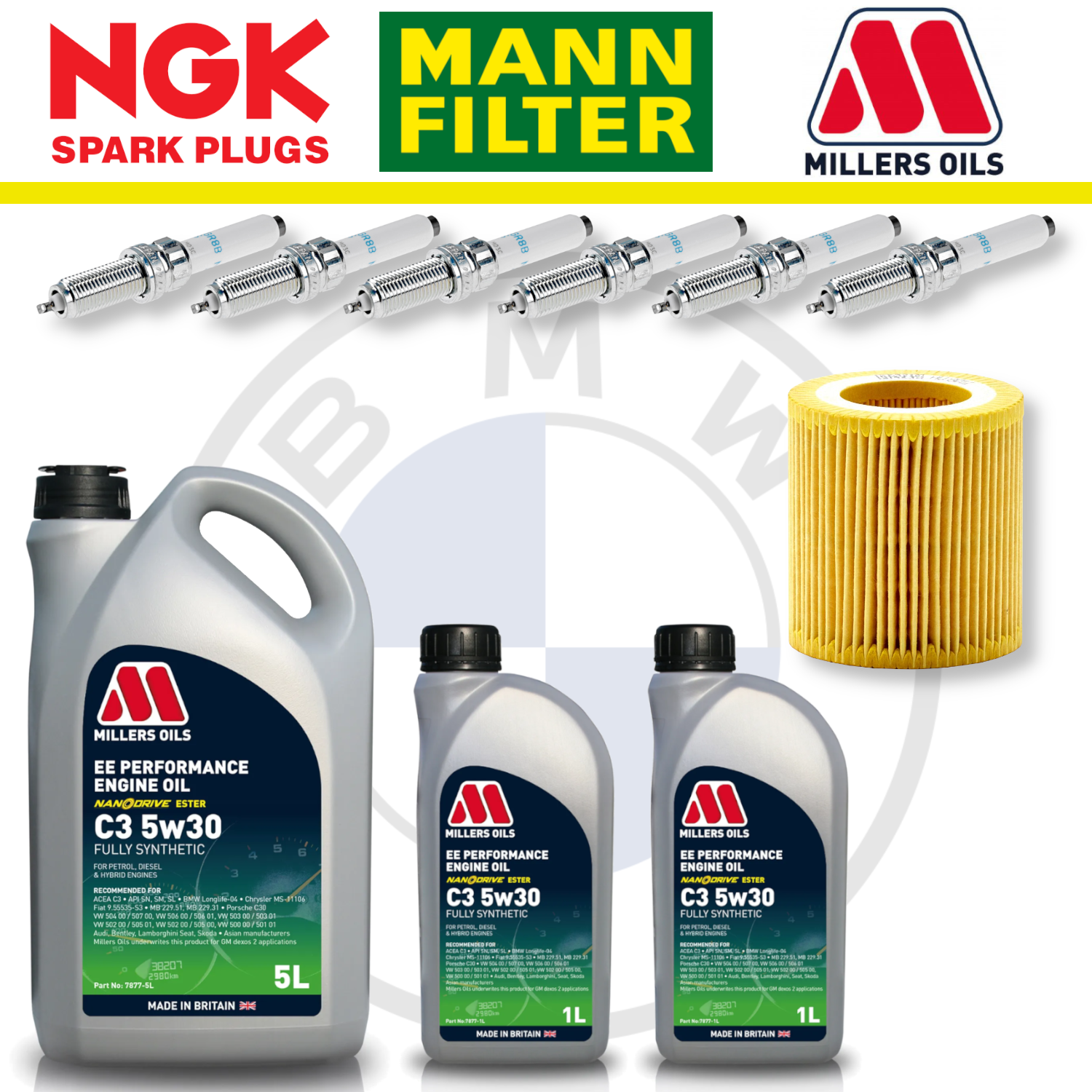 Paquete de servicio a domicilio para BMW M135i, M235i, N55, F20 y F22 - Millers Oil Premium