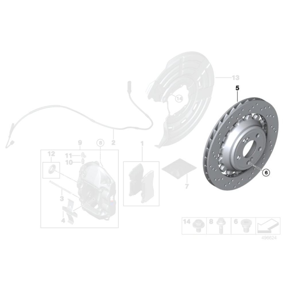 Genuine BMW M Performance 380mm Rear 2-Piece Brake Discs - BMW M2 Inc. Competition F87