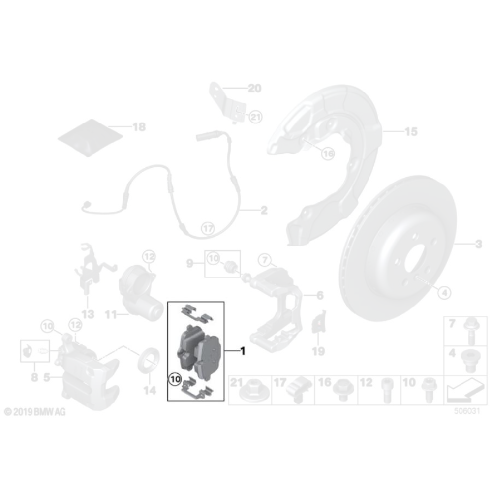 Plaquettes de frein arrière d'origine BMW - BMW X3M F97 X4M F98