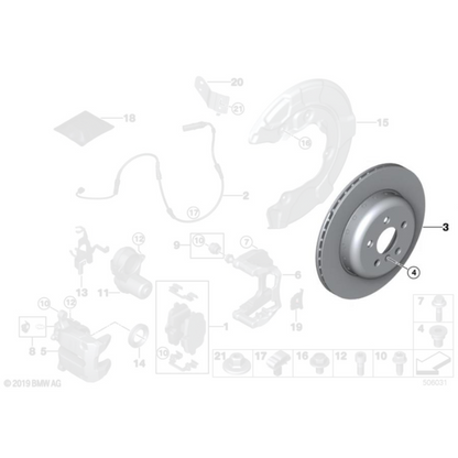 Genuine BMW Rear 2-Piece Brake Discs 345mm - BMW M240i G42 M340i G20/G21 M440i G22/G23